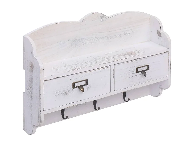 Gryfel  Porte-manteau mural Blanc 50x10x34 cm Bois