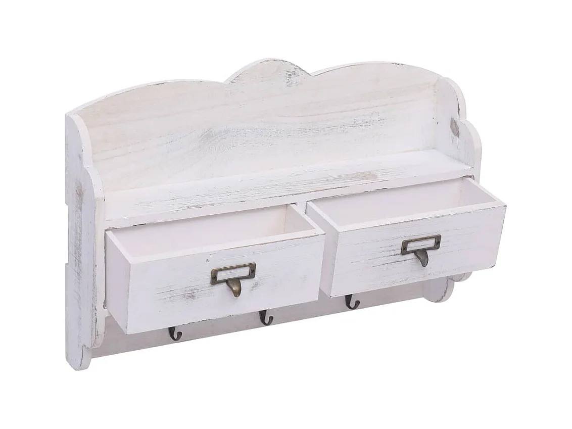 Gryfel  Porte-manteau mural Blanc 50x10x34 cm Bois