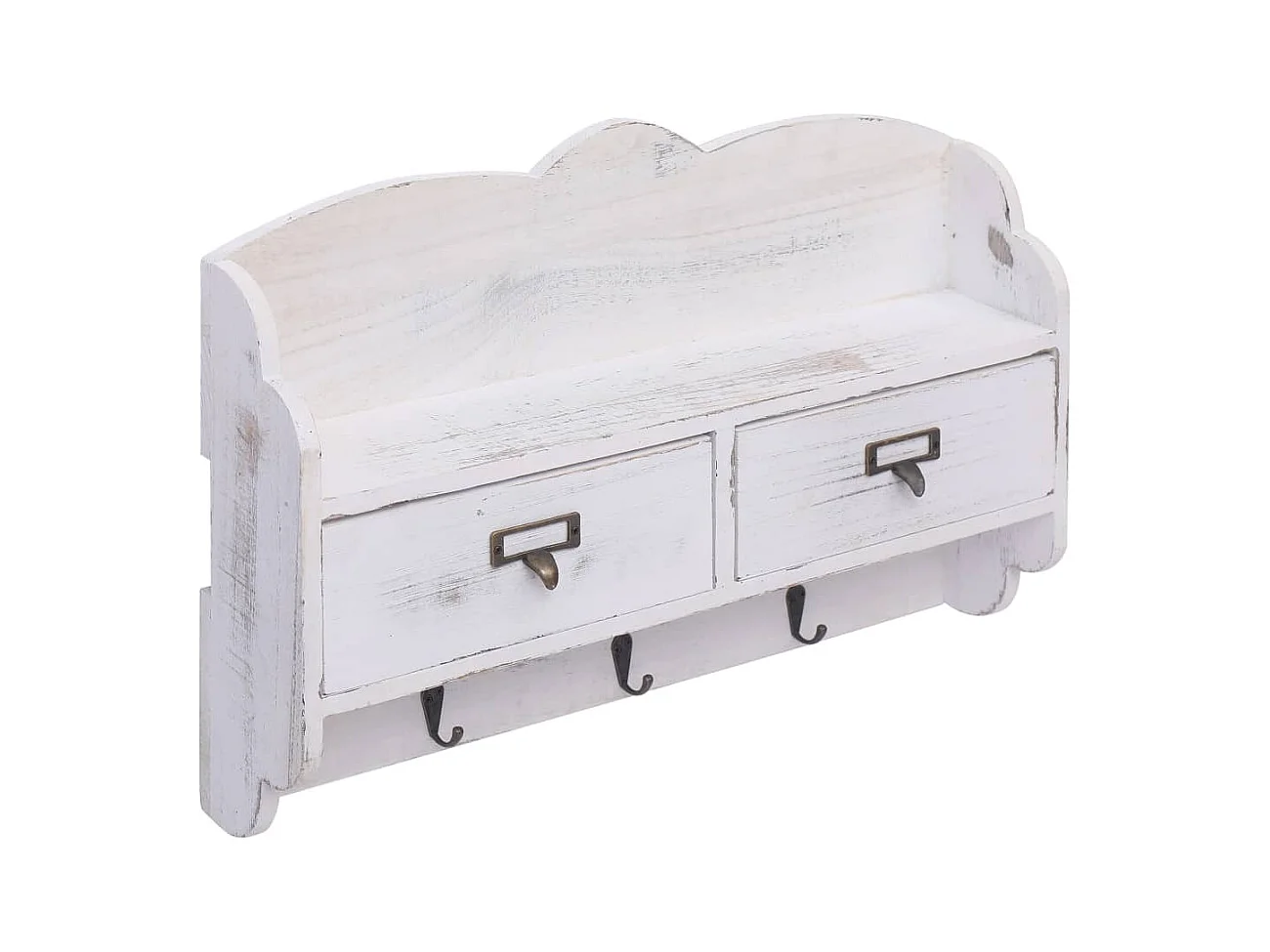 Gryfel  Wandkapstok 50x10x34 cm hout wit