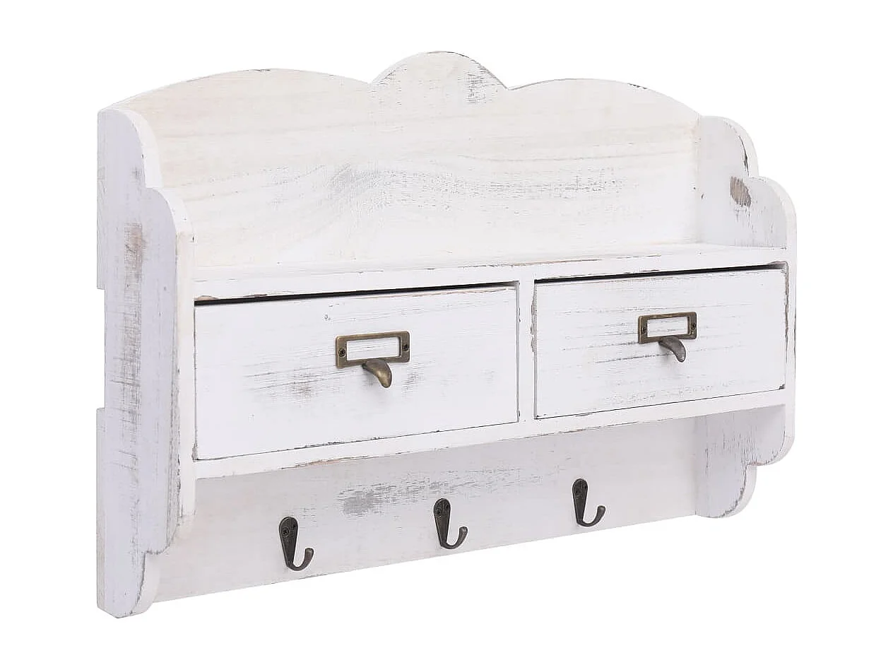 Gryfel  Porte-manteau mural Blanc 50x10x34 cm Bois