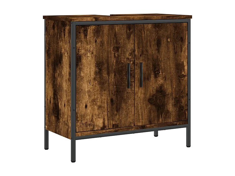 Damien-Louis  Badkamerkast 60x30x60 cm bewerkt hout gerookt eikenkleurig