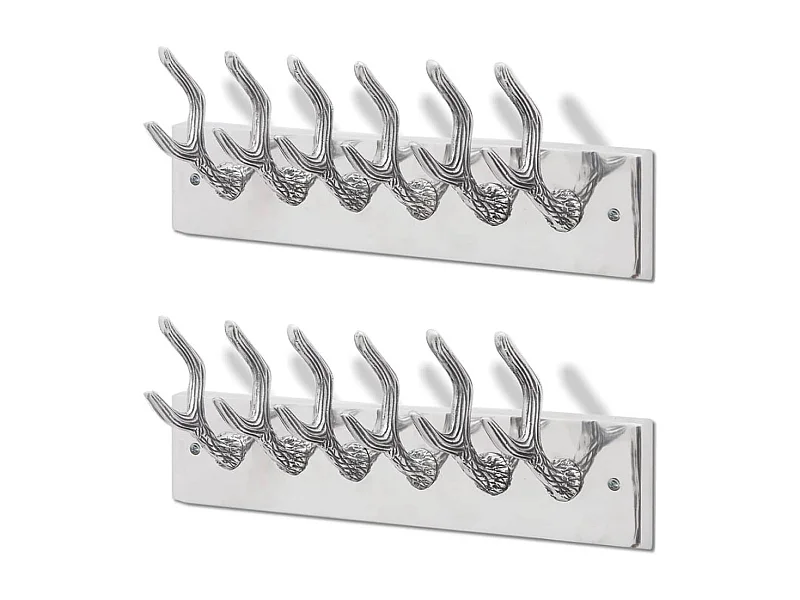 Nylda  Crochets à vêtements de garde-robe 2 pcs Argenté Aluminium