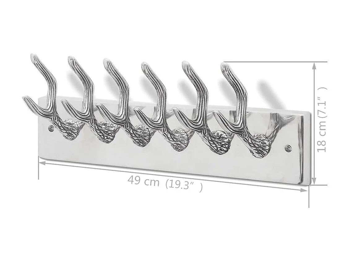 Nylda  Crochets à vêtements de garde-robe 2 pcs Argenté Aluminium