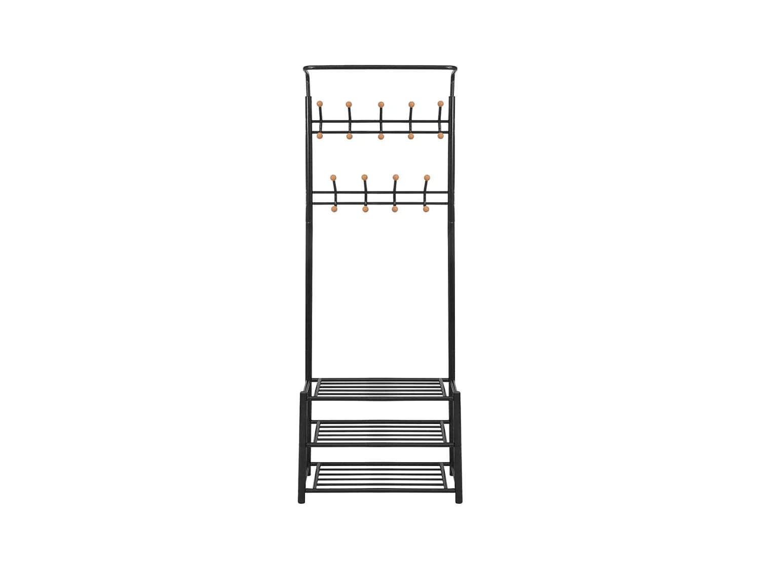 Yngulf  Porte-manteau avec rangement pour chaussures 68x32x182,5cm Noir