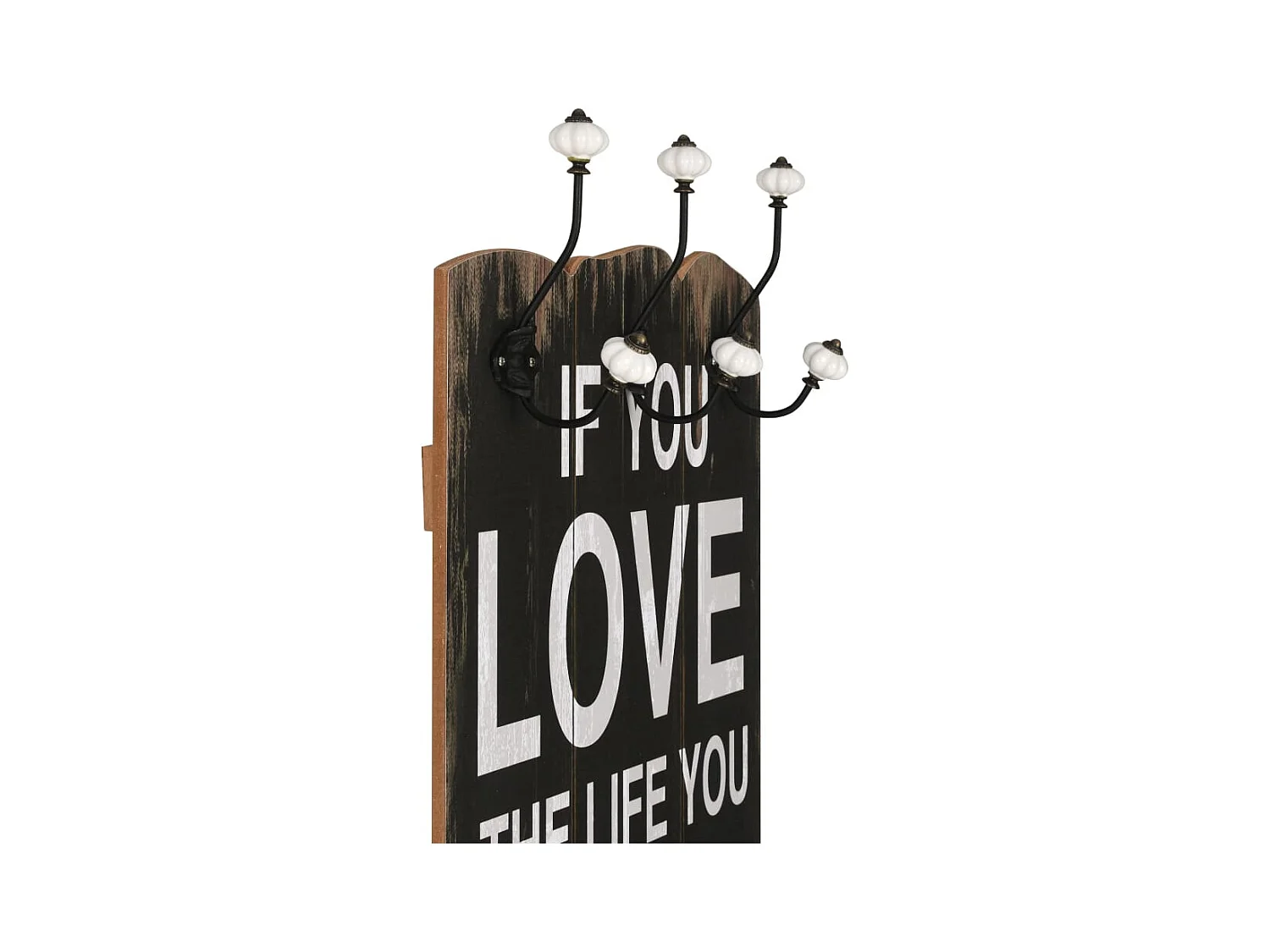 Borghild  Porte-manteau mural avec 6 crochets 120 x 40 cm LOVE LIVE