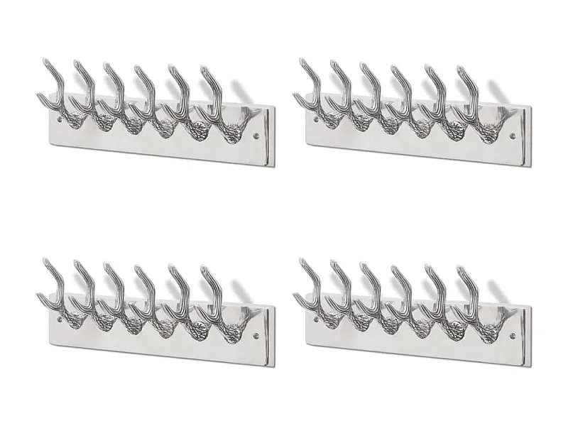 Nylda  Crochets à vêtements de garde-robe 4 pcs Argenté Aluminium