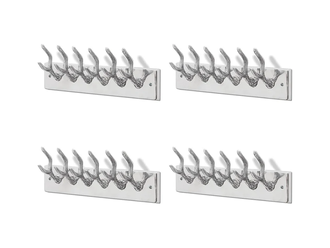 Nylda  Crochets à vêtements de garde-robe 4 pcs Argenté Aluminium