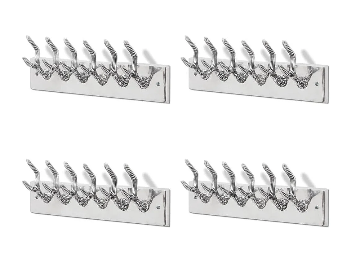 Nylda  Crochets à vêtements de garde-robe 4 pcs Argenté Aluminium