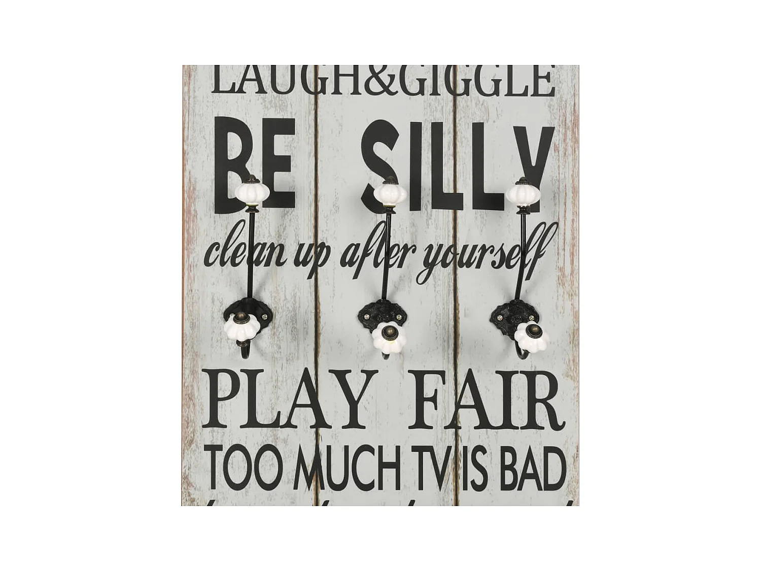 Borghild  Porte-manteau mural avec 6 crochets 120 x 40 cm THANK YOU