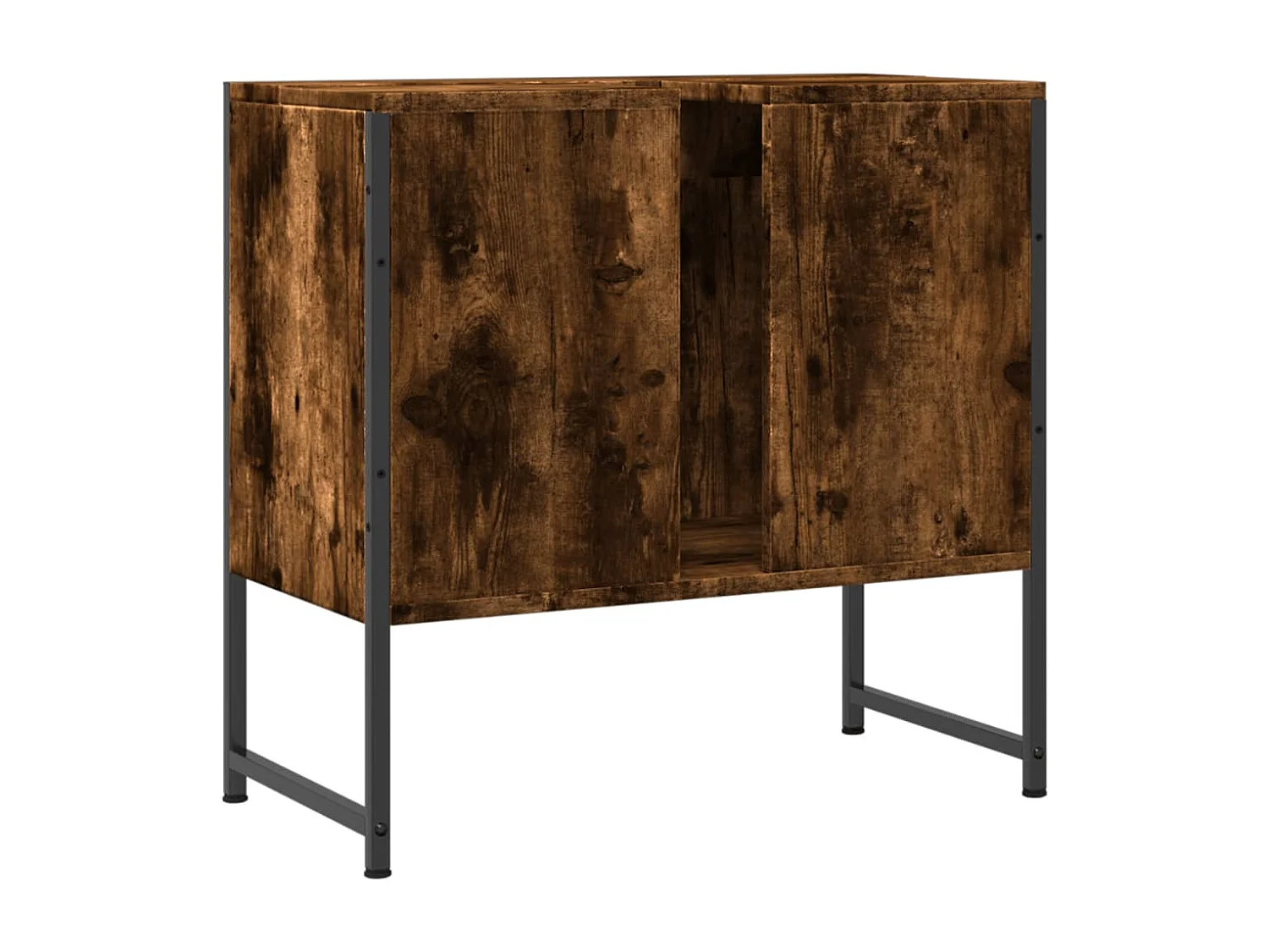 Dogus  Armoire lavabo de salle de bain chêne fumé 60x33x60 cm