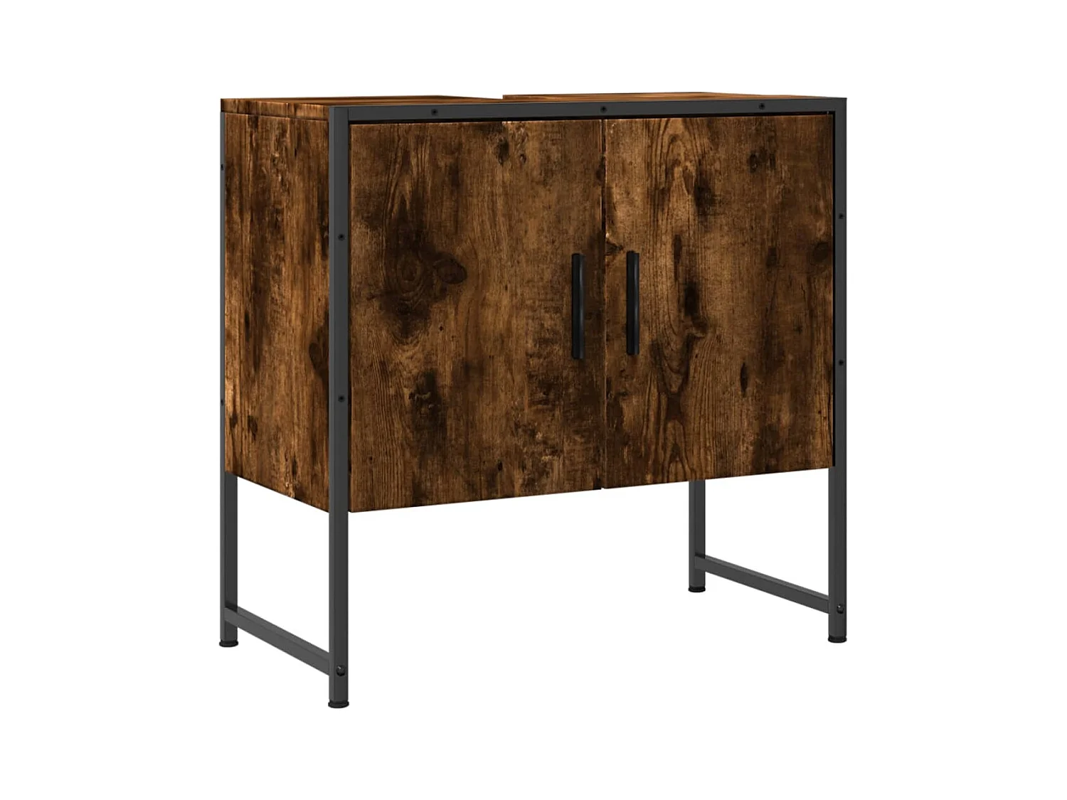 Dogus  Armario lavabo baño madera ingeniería roble ahumado 60x33x60 cm