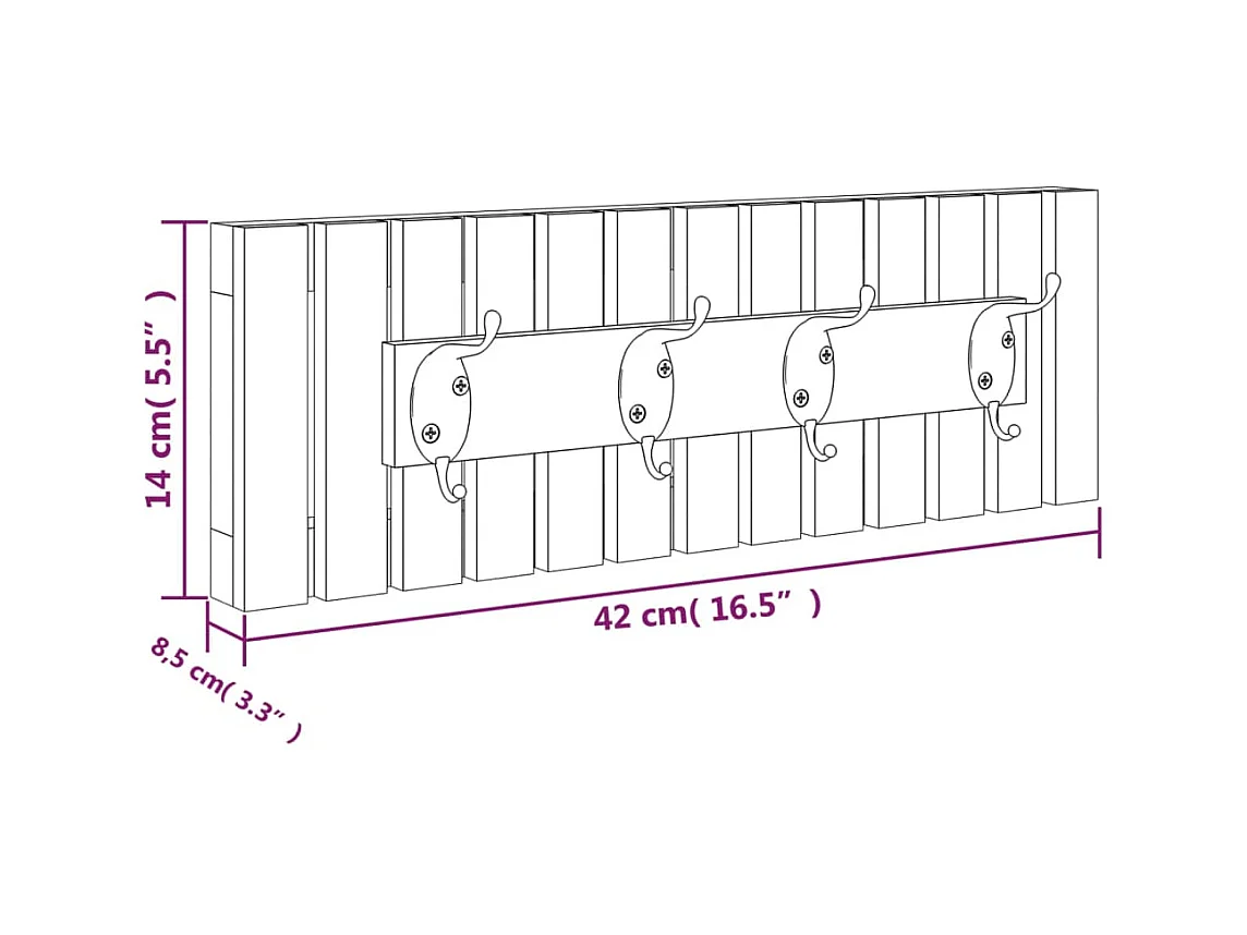 Garden Furniture -  Cintre mural 42x8,5x14 cm Bois massif de noyer