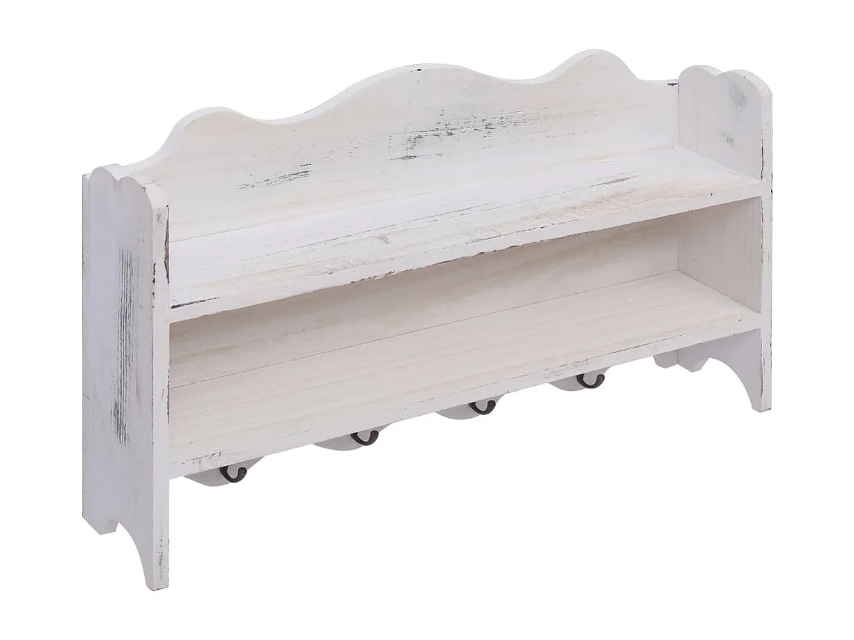 Gryfel  Perchero de pared de madera blanco 50x10x30 cm