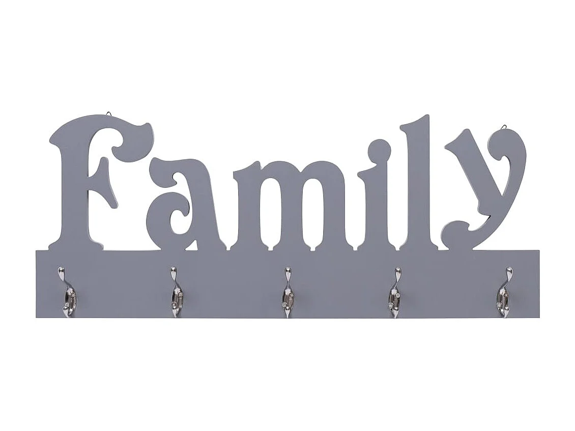 Kadri  Porte-manteau mural FAMILY Gris 74x29,5 cm