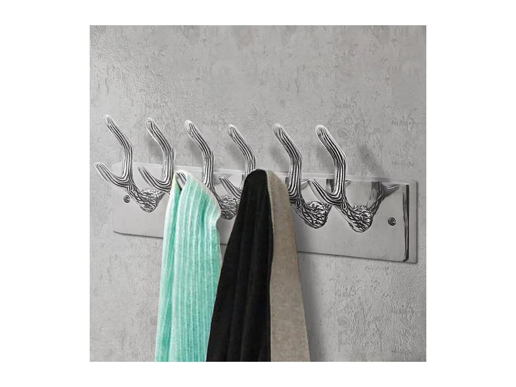 Nylda Colgador de aluminio con ganchos para ropa, abrigos (Plateado)