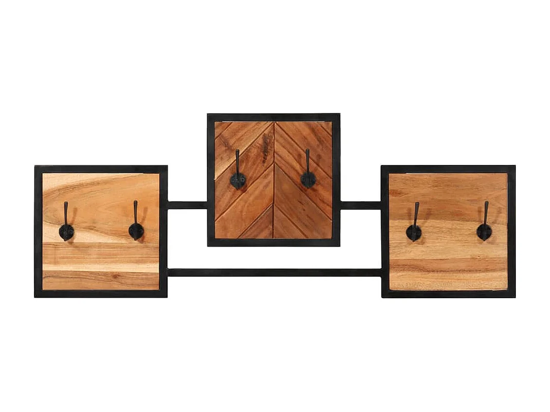 Garden Furniture -  Porte-manteau mural 90x1x35 cm bois massif d'acacia et fer