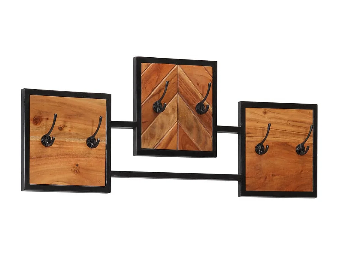 Garden Furniture -  Porte-manteau mural 90x1x35 cm bois massif d'acacia et fer