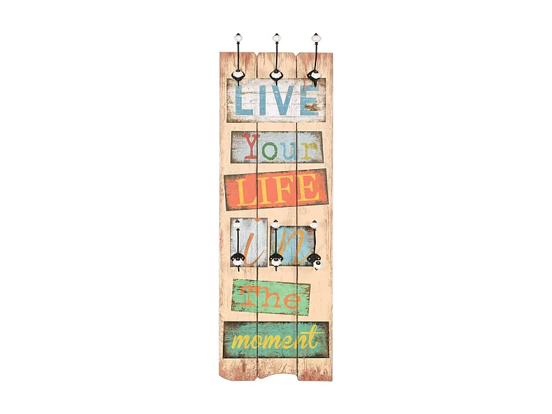 Borghild  Wandkapstok met 6 haken LIVE LIFE 120x40 cm