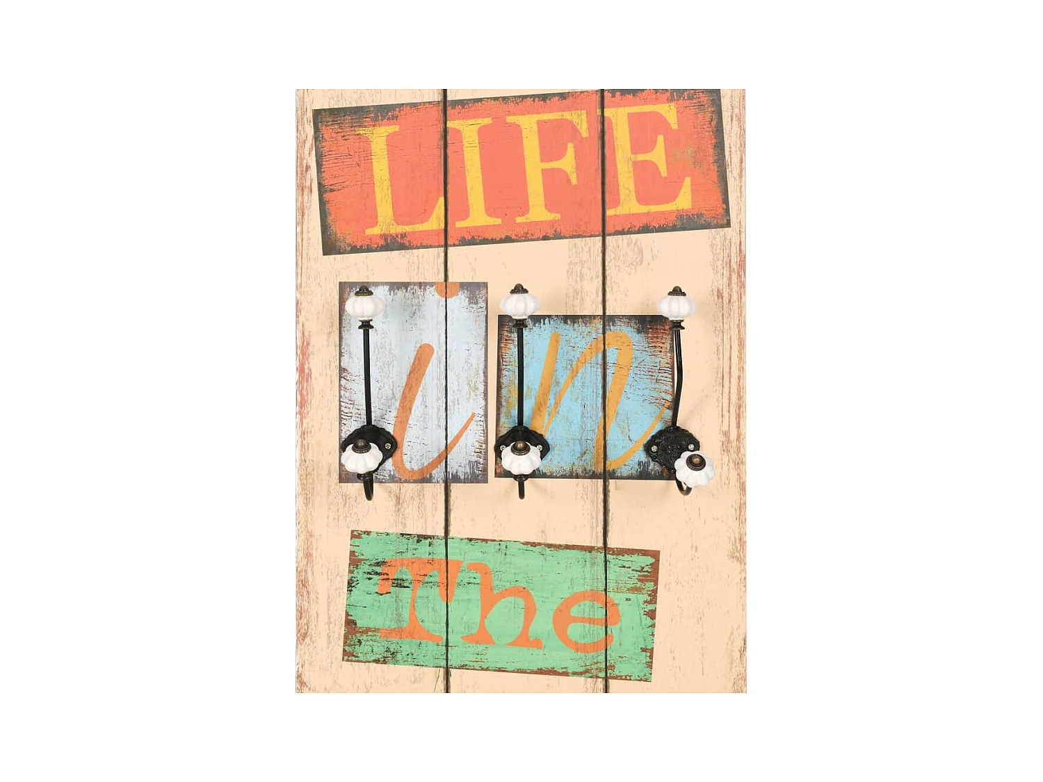 Borghild  Porte-manteau mural avec 6 crochets 120 x 40 cm LIVE LIFE