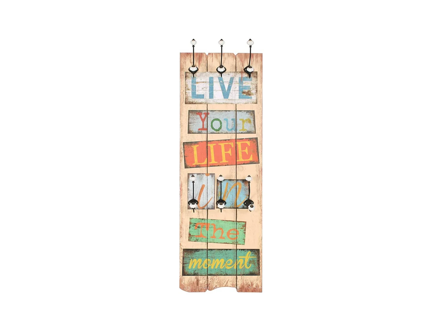 Borghild  Perchero de pared LIVE LIFE con 6 ganchos 120x40 cm