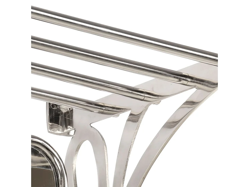 Hidir  Porte-bagages avec cintres et miroir mural aluminium