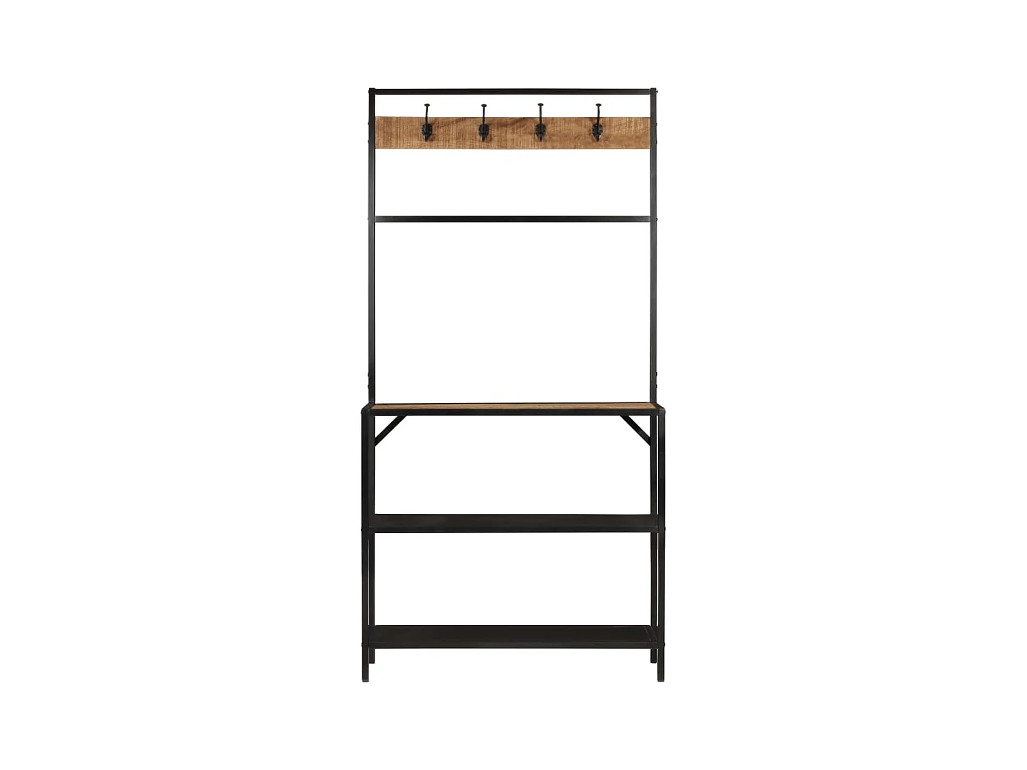 Garden Furniture -  Porte-manteau 90x35x180 cm bois de manguier et fer