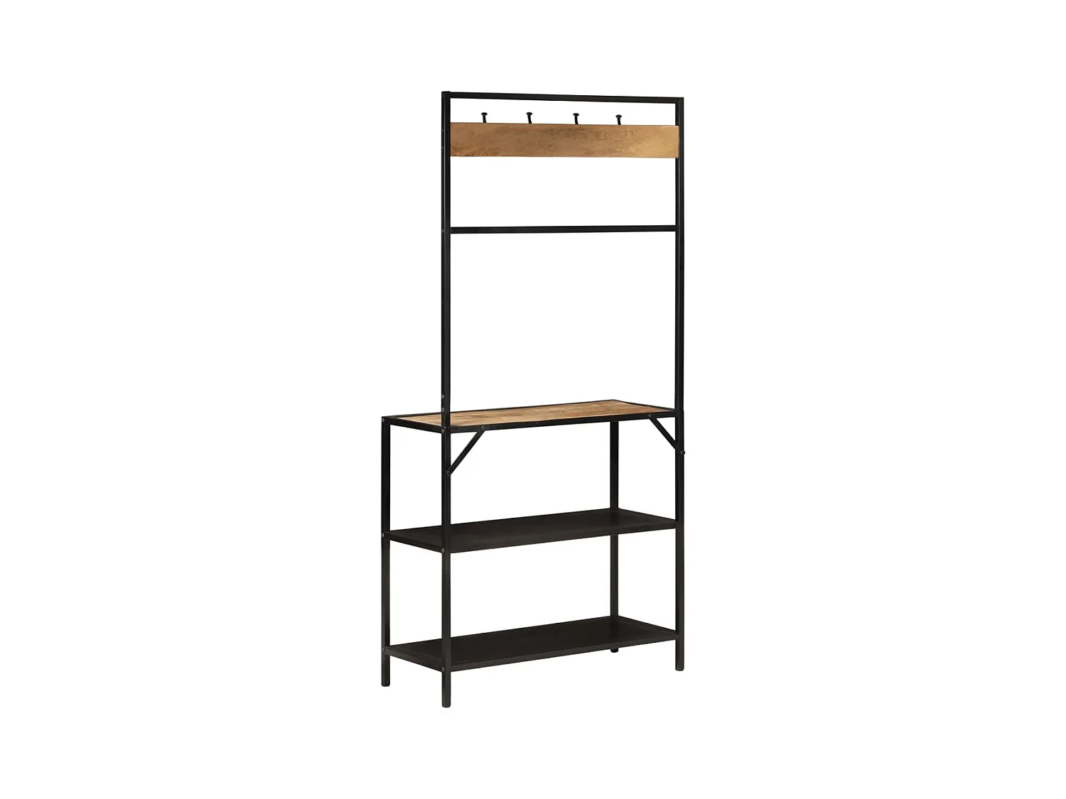 Garden Furniture -  Porte-manteau 90x35x180 cm bois de manguier et fer