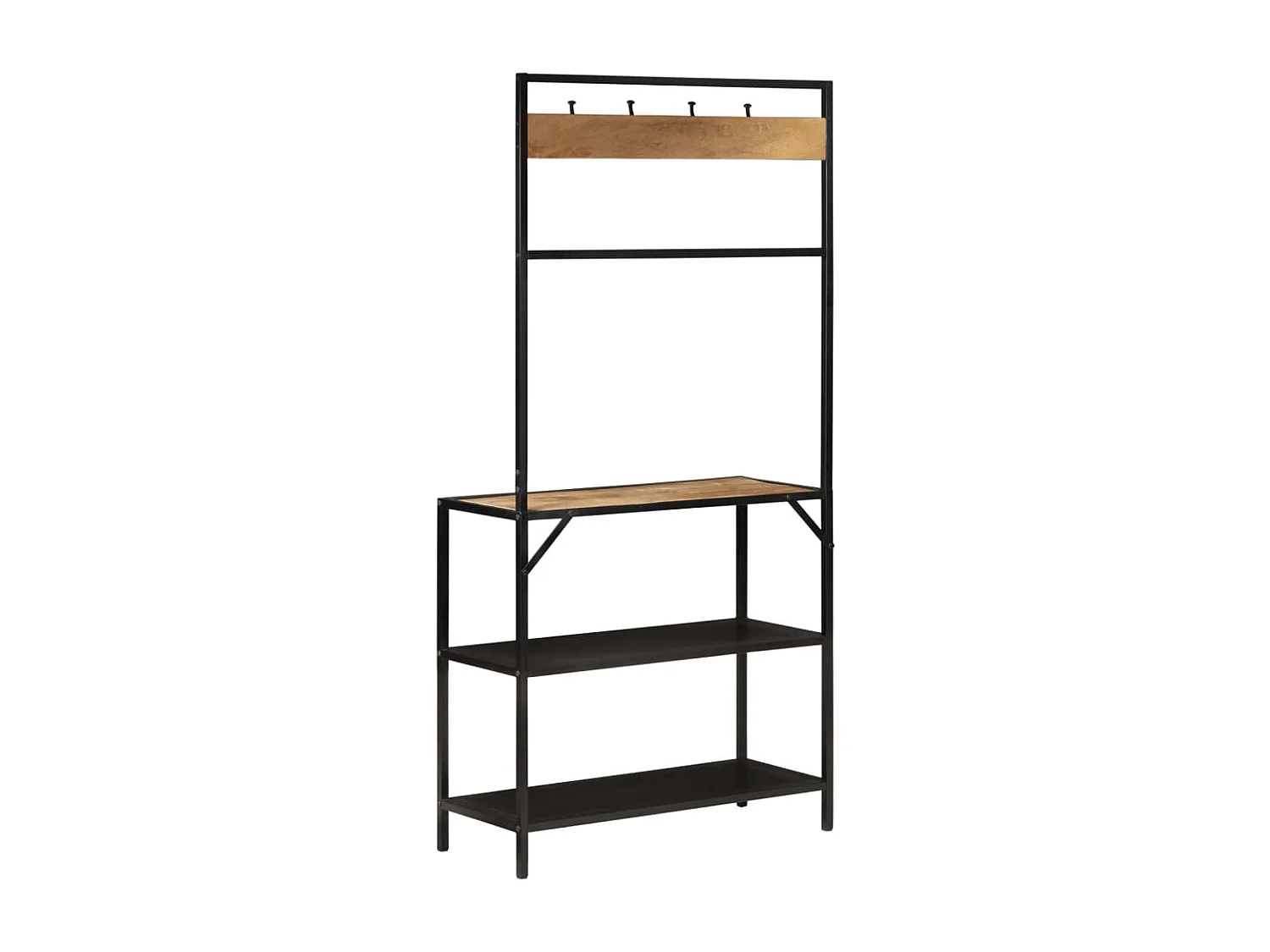 Garden Furniture -  Porte-manteau 90x35x180 cm bois de manguier et fer