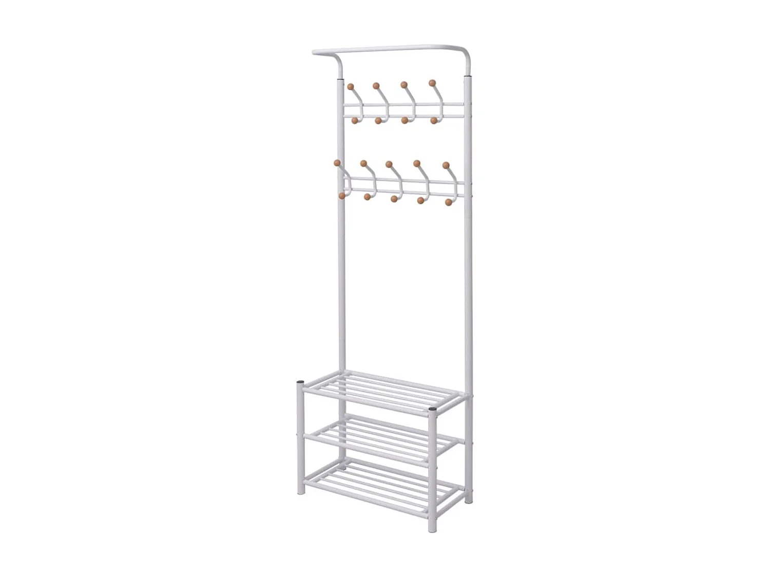 Yngulf  Porte-manteau avec rangement de chaussures 68x32x182,5cm Blanc