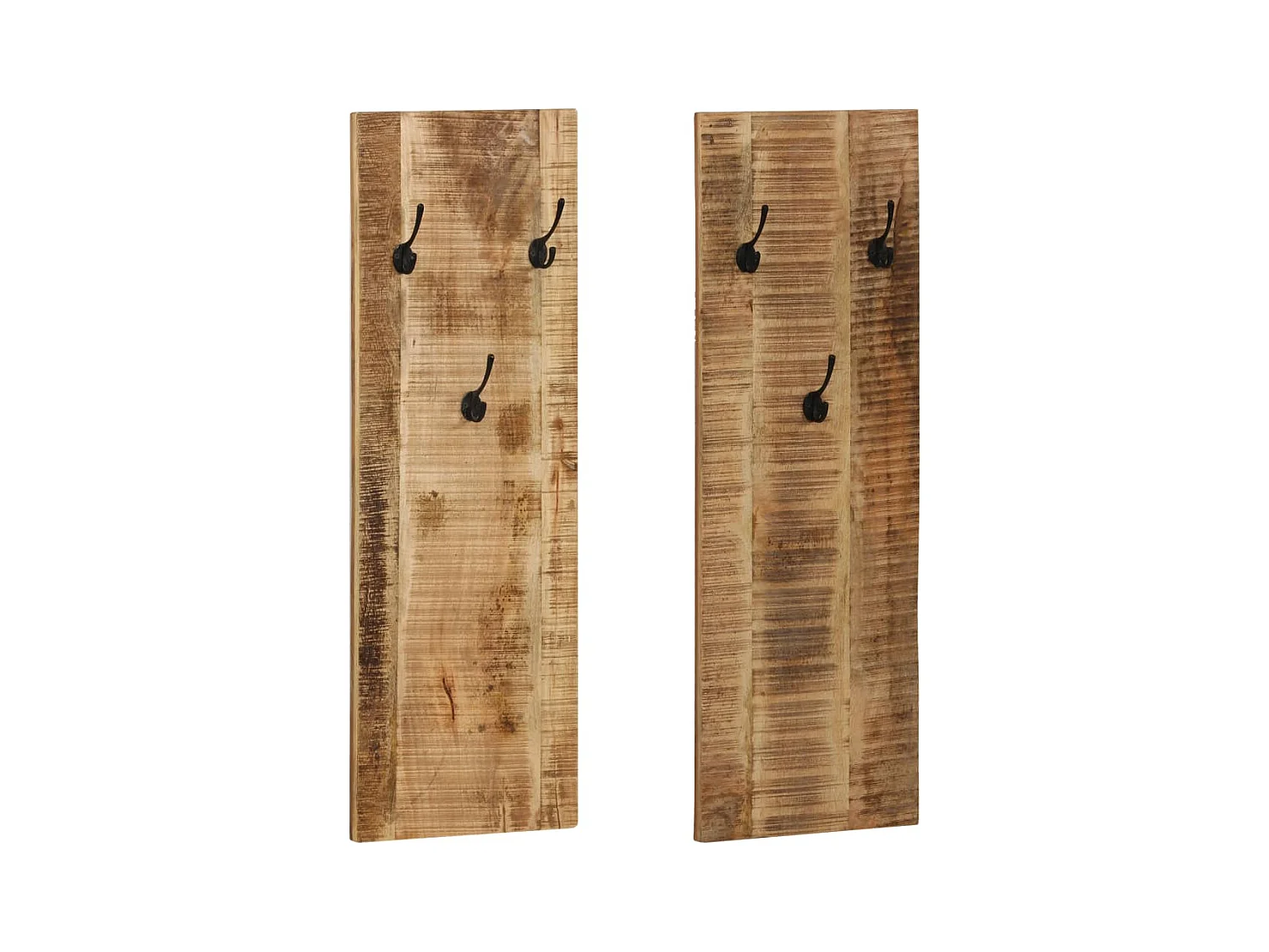 Folker  Porte-manteau mural 2 pcs Bois de manguier massif 36x110x3 cm