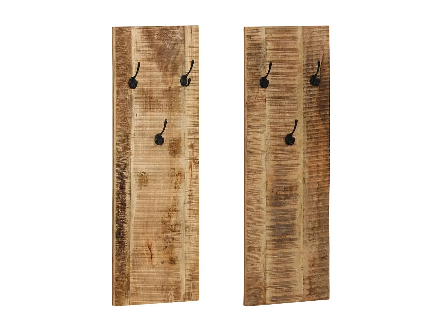 Folker  Porte-manteau mural 2 pcs Bois de manguier massif 36x110x3 cm