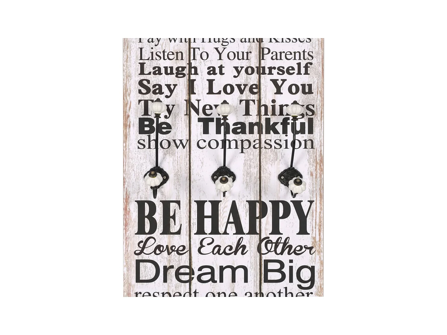 Borghild  Porte-manteau mural avec 6 crochets 120 x 40 cm FAMILY RULES