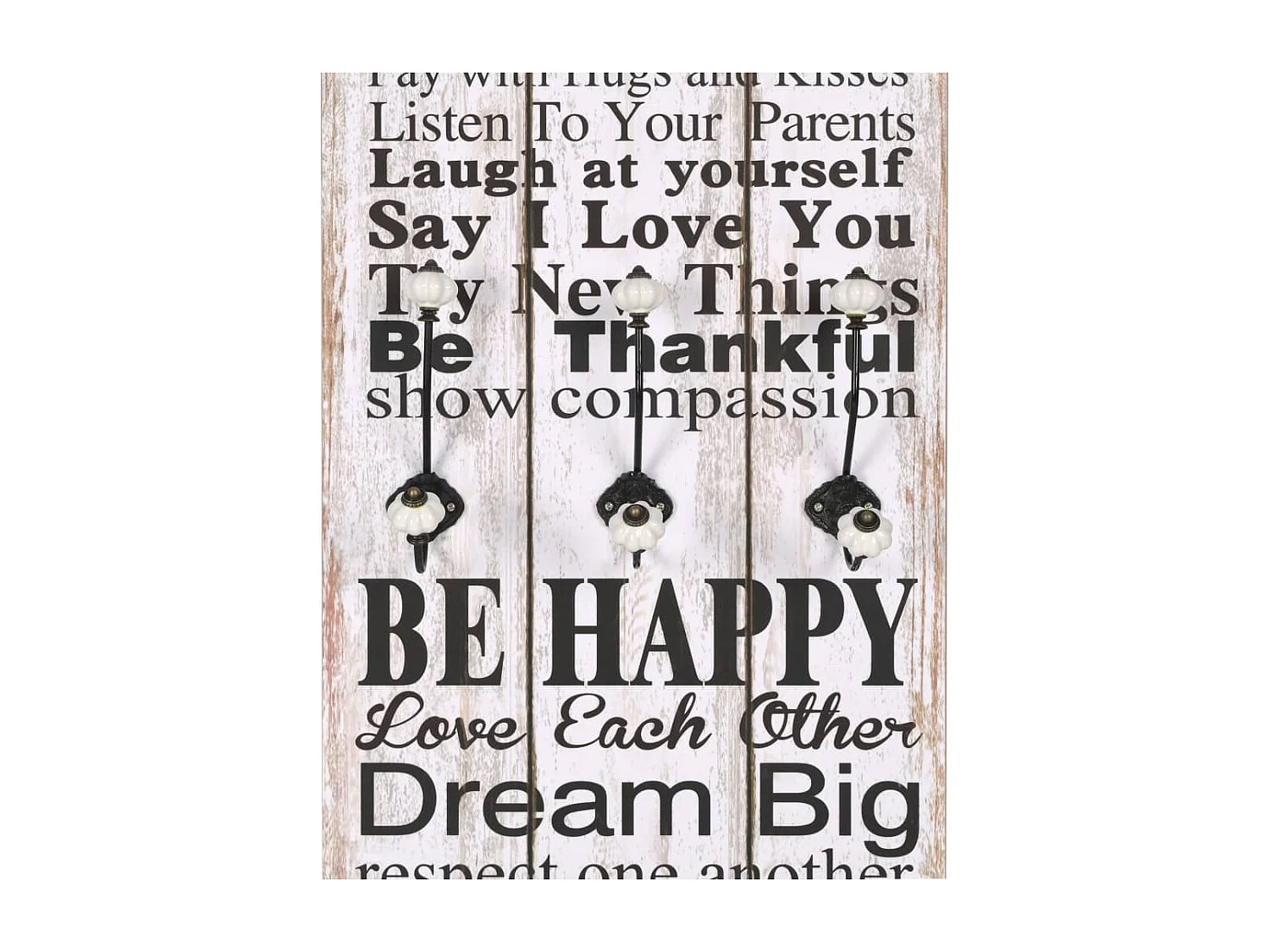 Borghild  Porte-manteau mural avec 6 crochets 120 x 40 cm FAMILY RULES