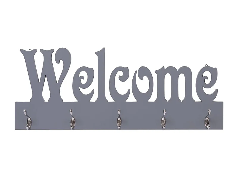 Kadri  Porte-manteau mural WELCOME Gris 74x29,5 cm