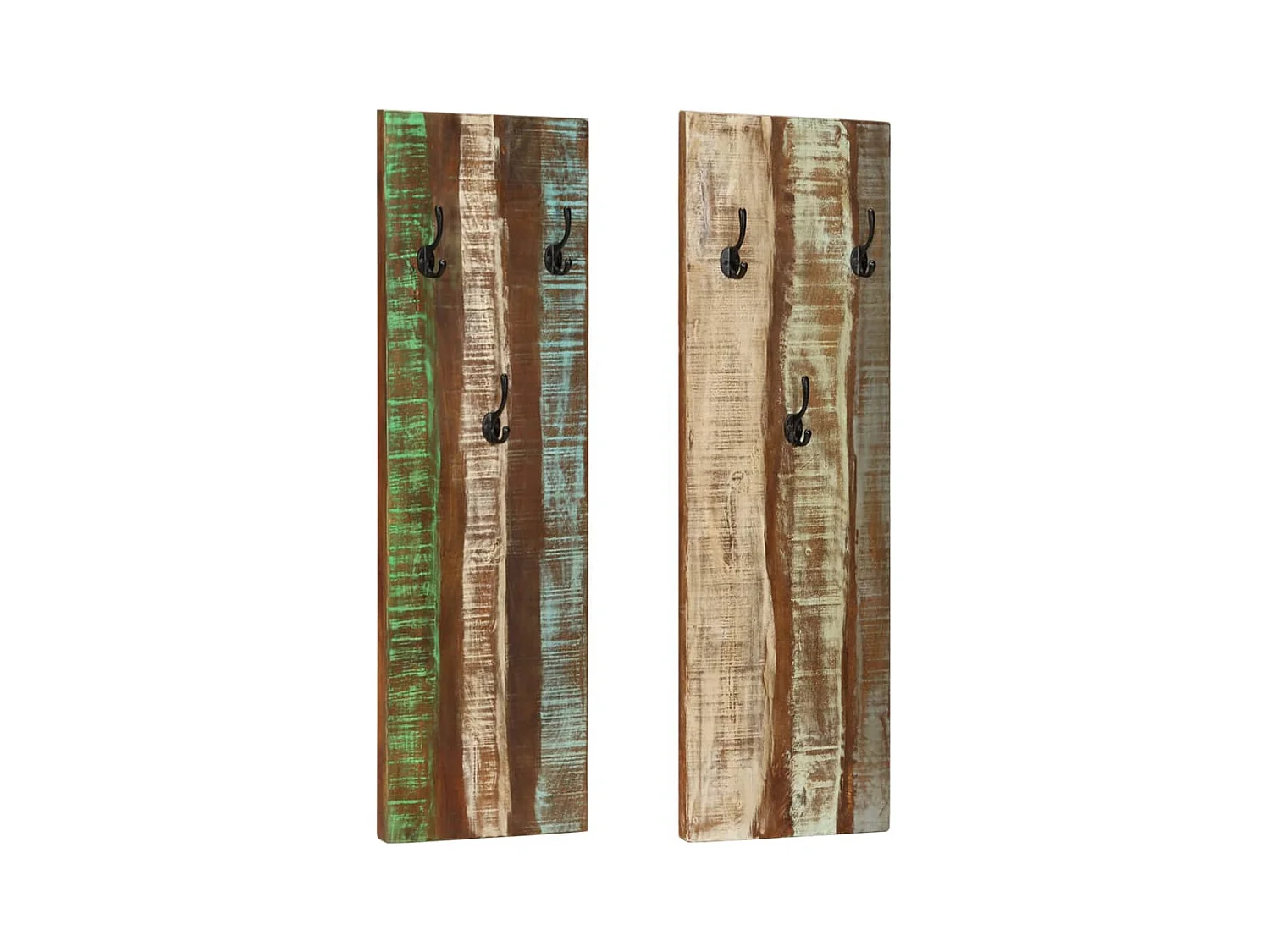 Folker  Porte-manteau mural 2pcs 36x3x110cm Bois massif de récupération