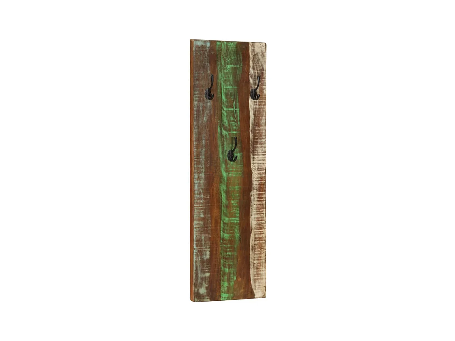 Folker  Percheros de pared 2 uds madera maciza reciclada 36x3x110 cm