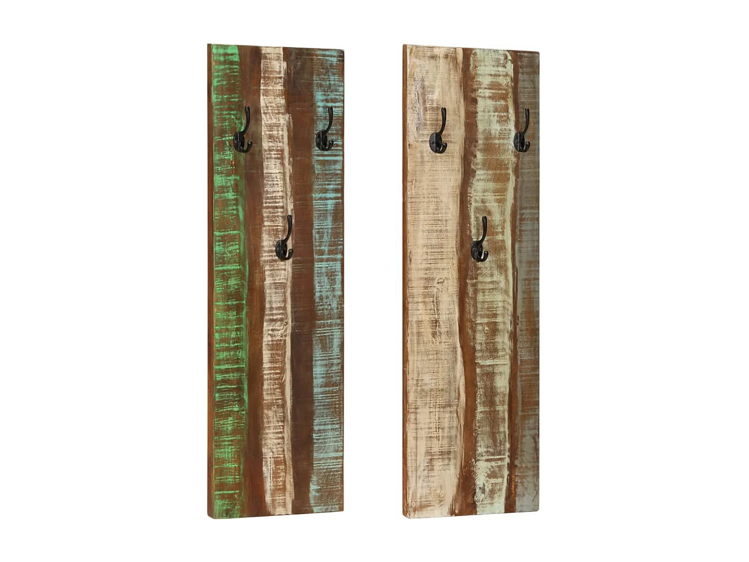 Folker  Porte-manteau mural 2pcs 36x3x110cm Bois massif de récupération