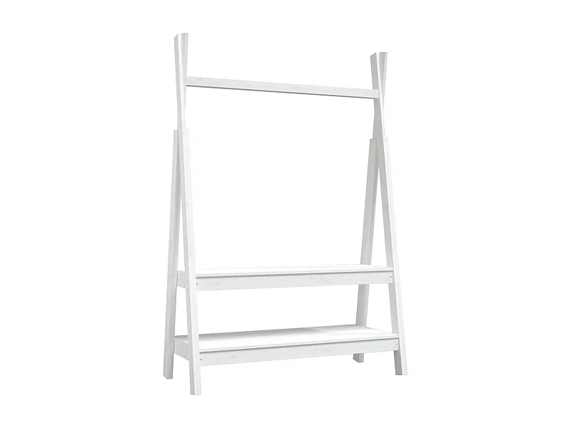Rostir  Porte-vêtements Blanc 100x45,5x150 cm Bois de pin massif
