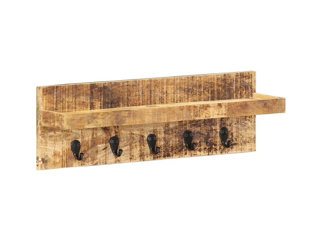 Garden Furniture -  Porte-manteau mural 60x15x20 cm Bois de manguier brut solide