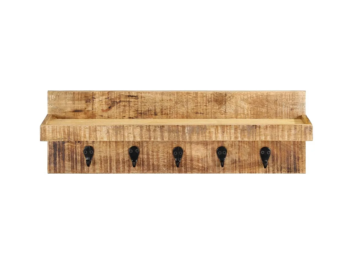 Garden Furniture -  Wandkapstok 60x15x20 cm massief ruw mangohout