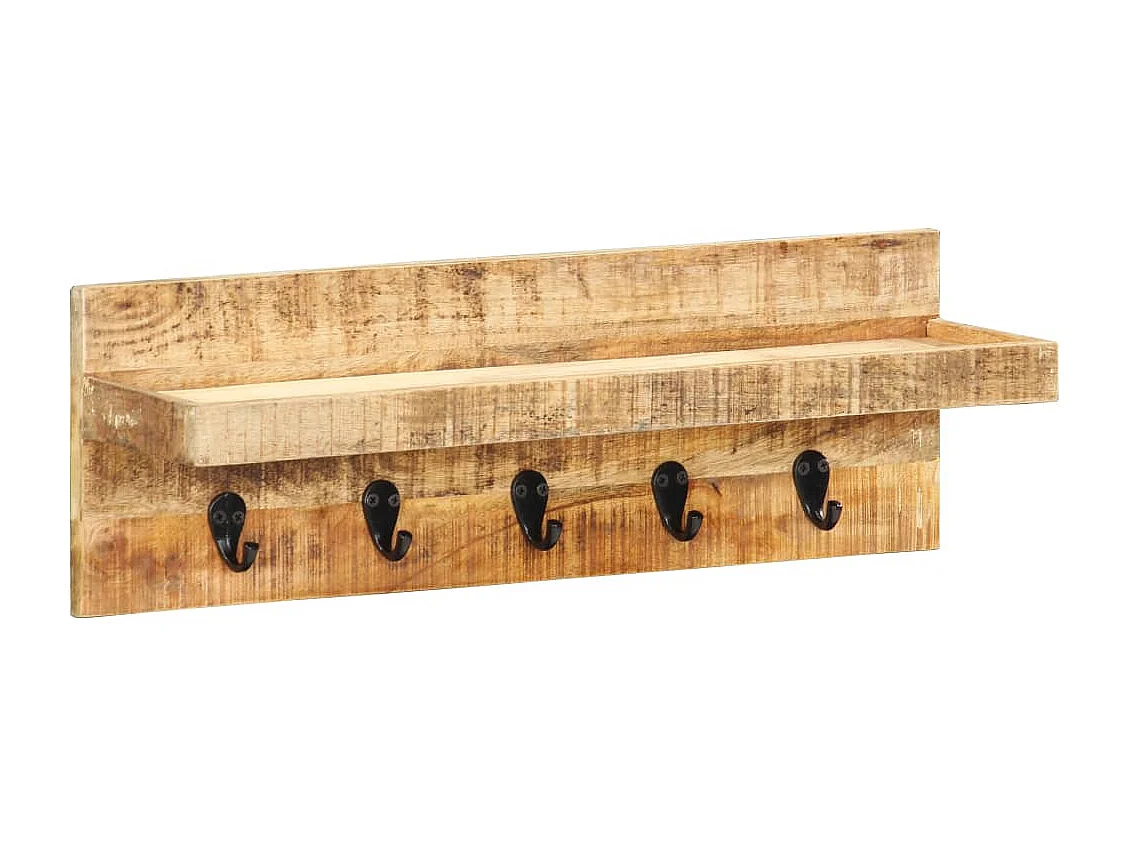 Garden Furniture -  Porte-manteau mural 60x15x20 cm Bois de manguier brut solide