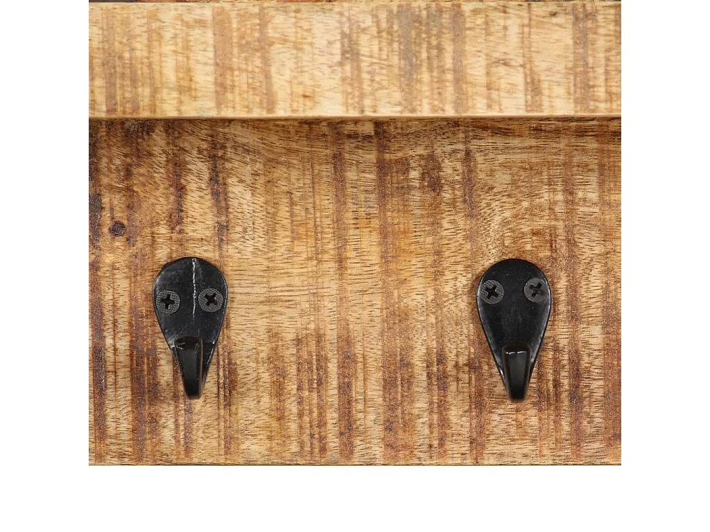 Garden Furniture -  Porte-manteau mural 60x15x20 cm Bois de manguier brut solide