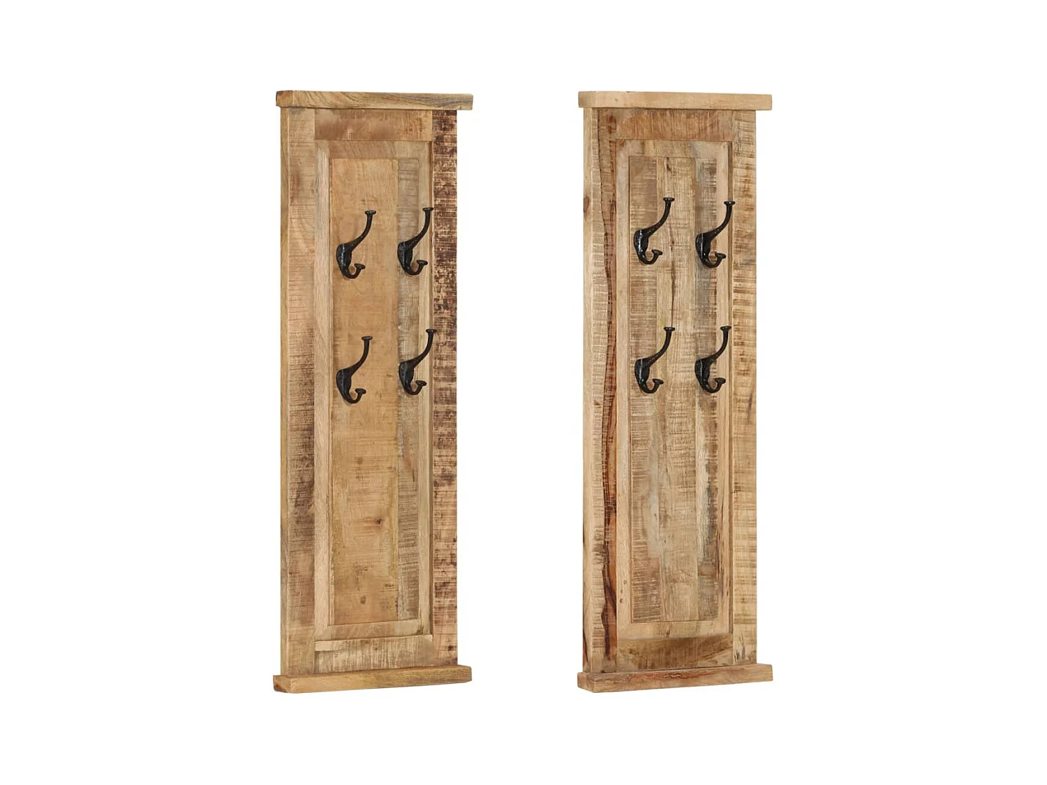 Mâcon  Porte-manteaux 2 pcs Bois massif de manguier 38x100 cm