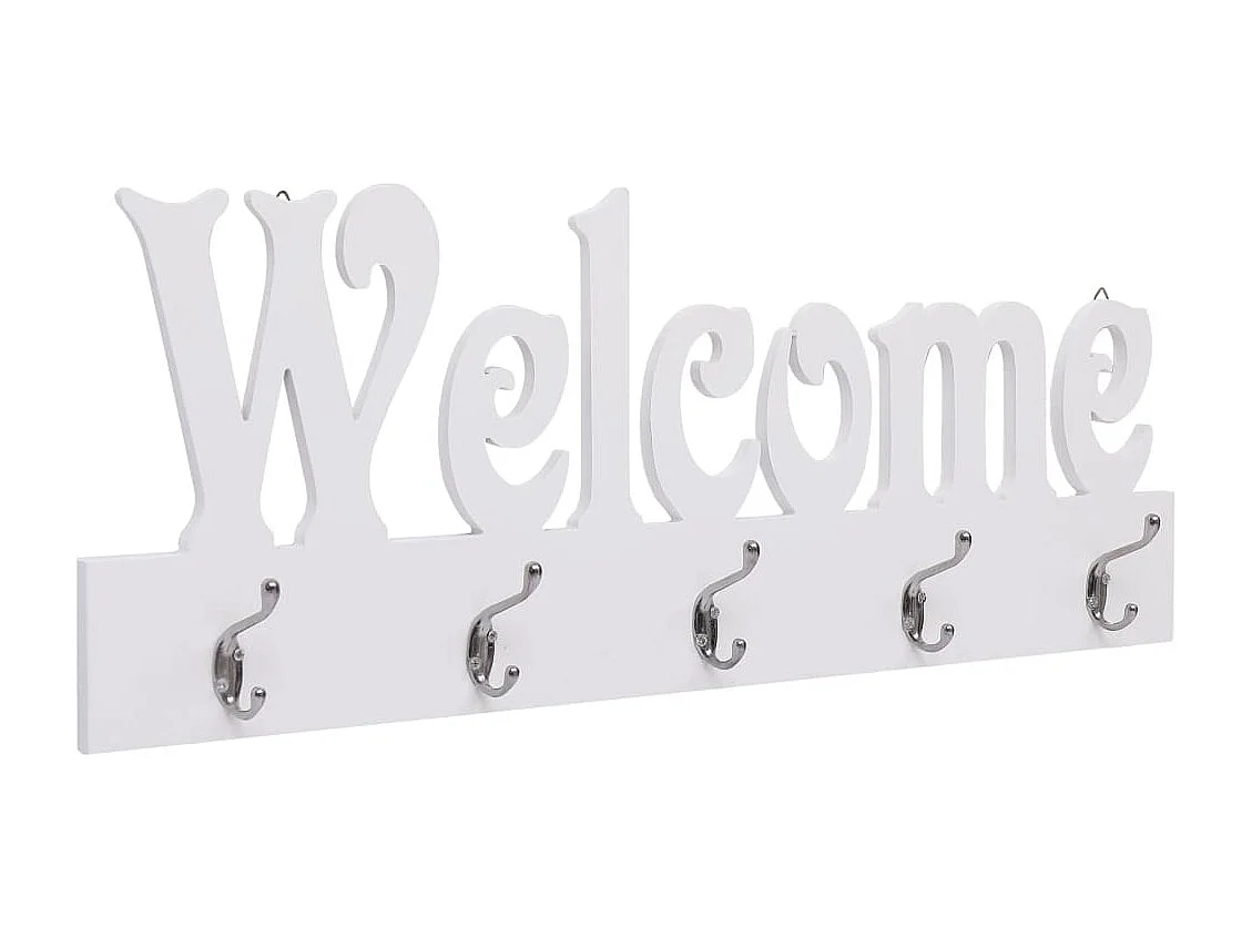Kadri  Porte-manteau mural WELCOME Blanc 74x29,5 cm