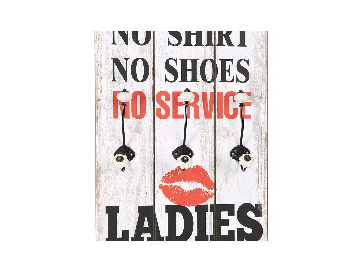 Borghild  Porte-manteau mural avec 6 crochets 120 x 40 cm MEN LADIES