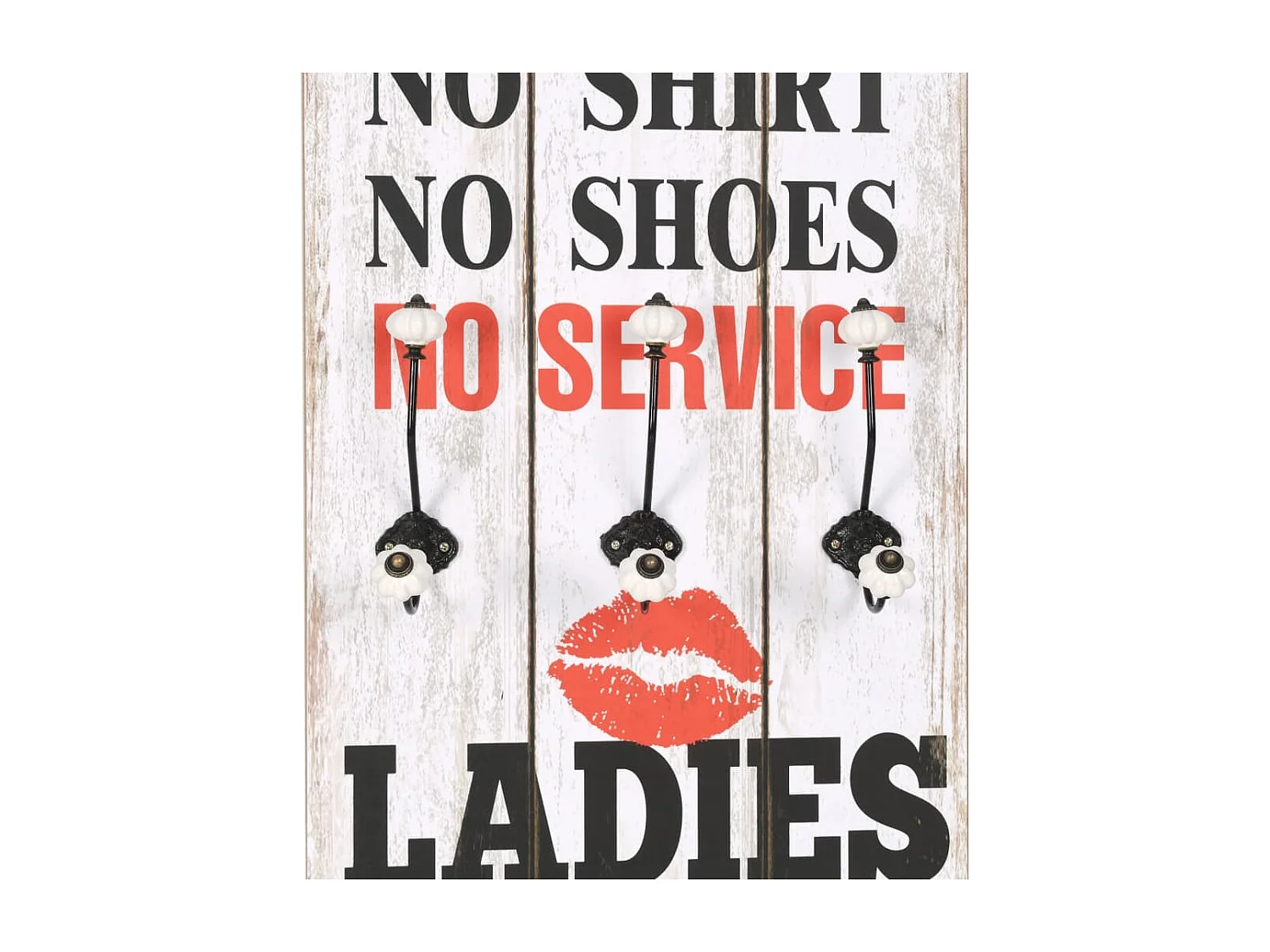 Borghild  Porte-manteau mural avec 6 crochets 120 x 40 cm MEN LADIES