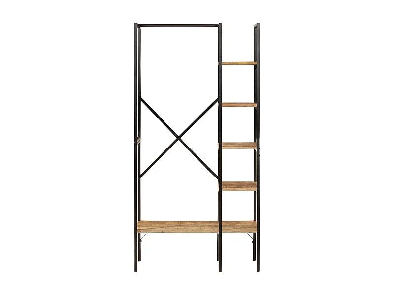 Garden Furniture -  Perchero con ruedas madera maciza mango y erro 90x40x190 cm