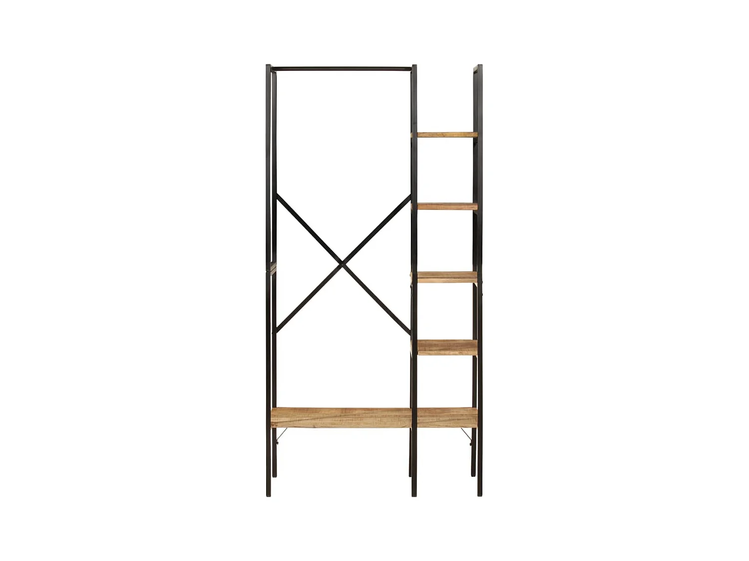 Garden Furniture -  Porte-vêtements et étagères 90x40x190cm bois de manguier et fer