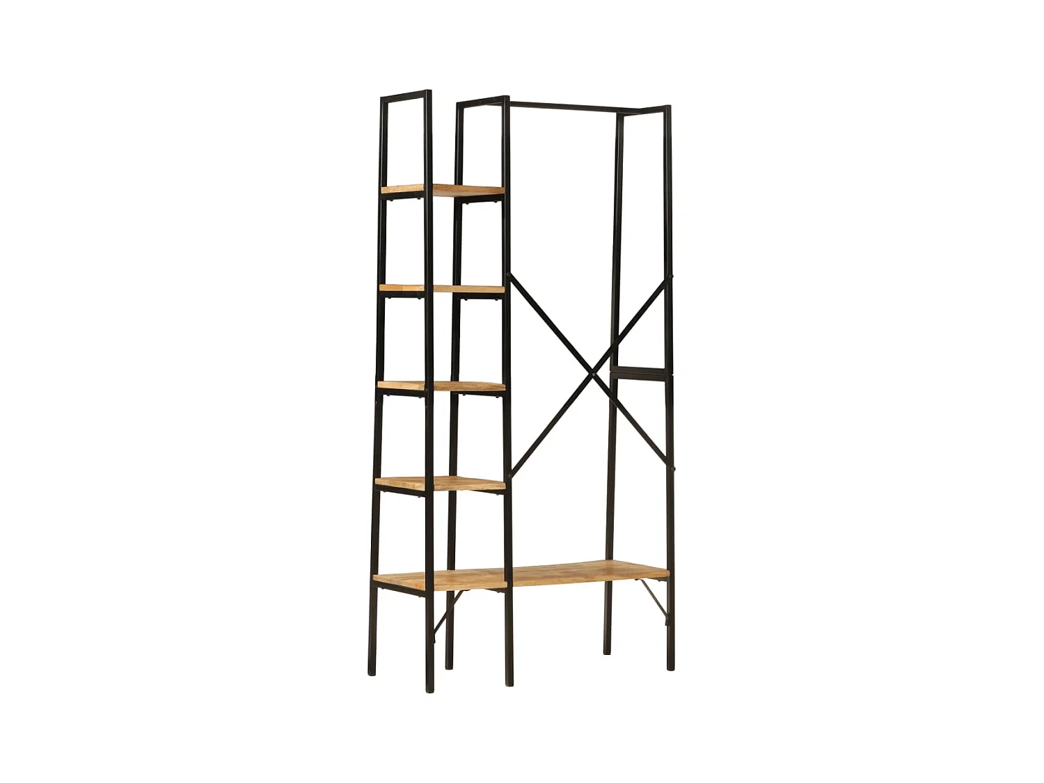 Garden Furniture -  Porte-vêtements et étagères 90x40x190cm bois de manguier et fer