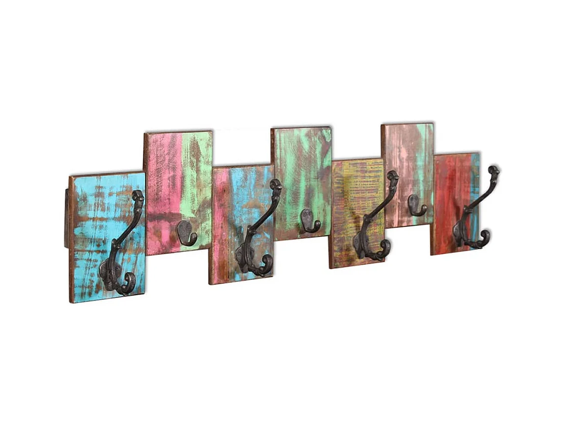 Garden Furniture -  Porte-manteau avec 7 crochets Bois massif de récupération